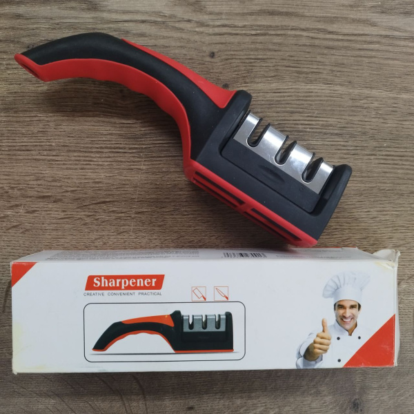 Точилка для ножей с 3-х этапной системой заточки Sharpener / Станок - ножеточка